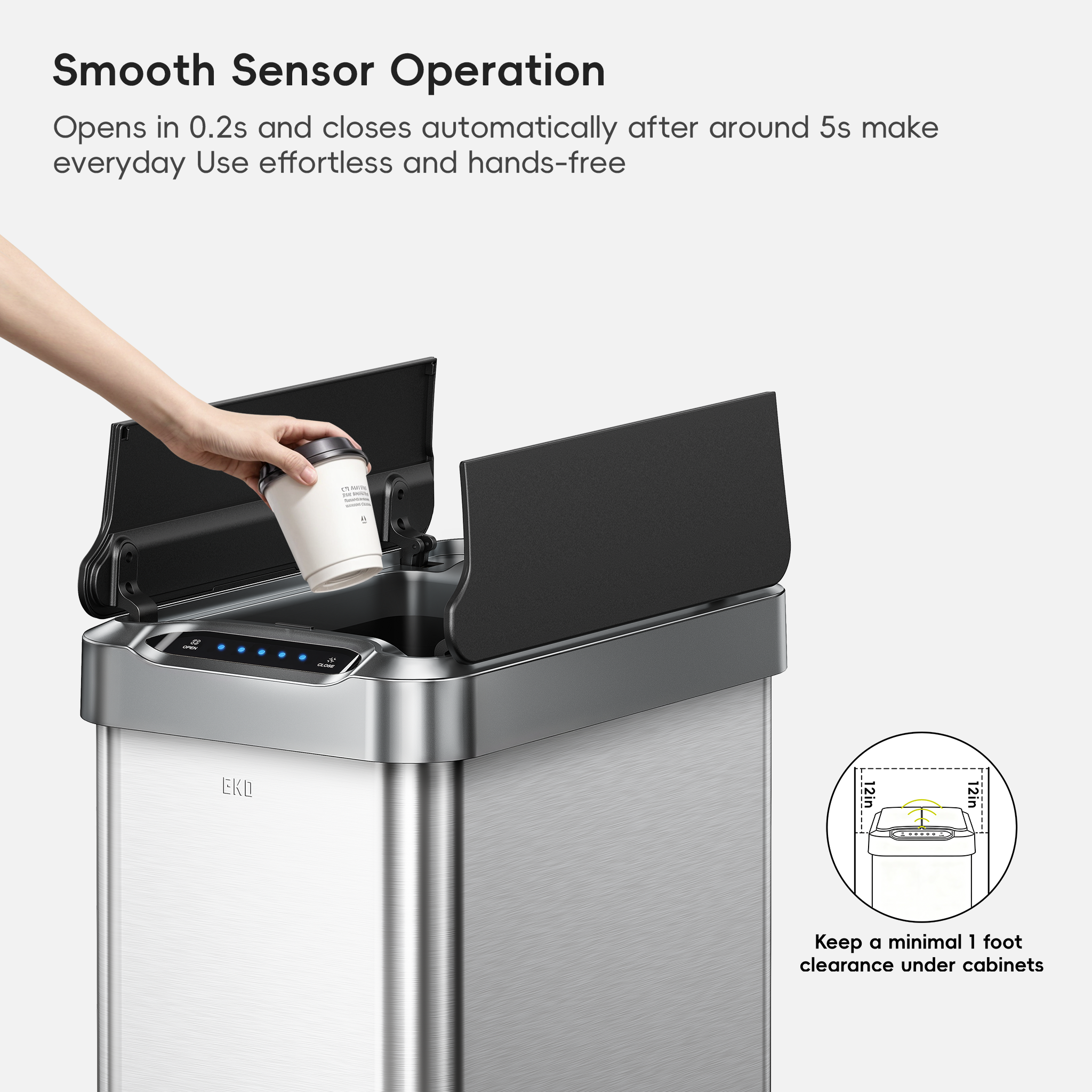EKO Phantom-T Sensor Trash Can - Thumbnail 4