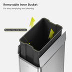 X-Wing 50L / 13.2 Gallon Slim Step Trash Can with Dual Wing Lid
