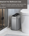 Astro  10L / 2.6 Gallon Slim Sensor Trash Can with Butterfly Lid-Matte Stainless Steel
