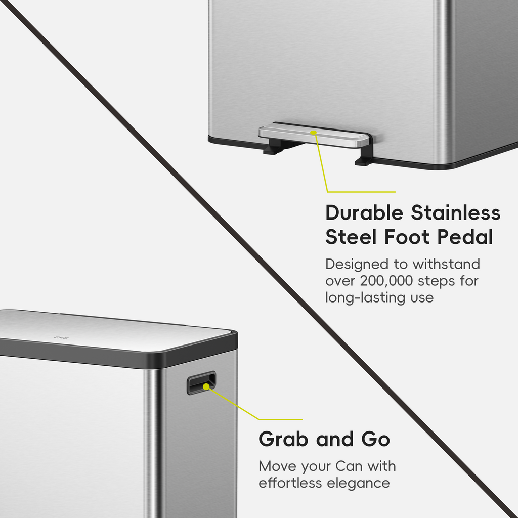 EcoCasa II Dual Compartment Step Recycling Can with Liners