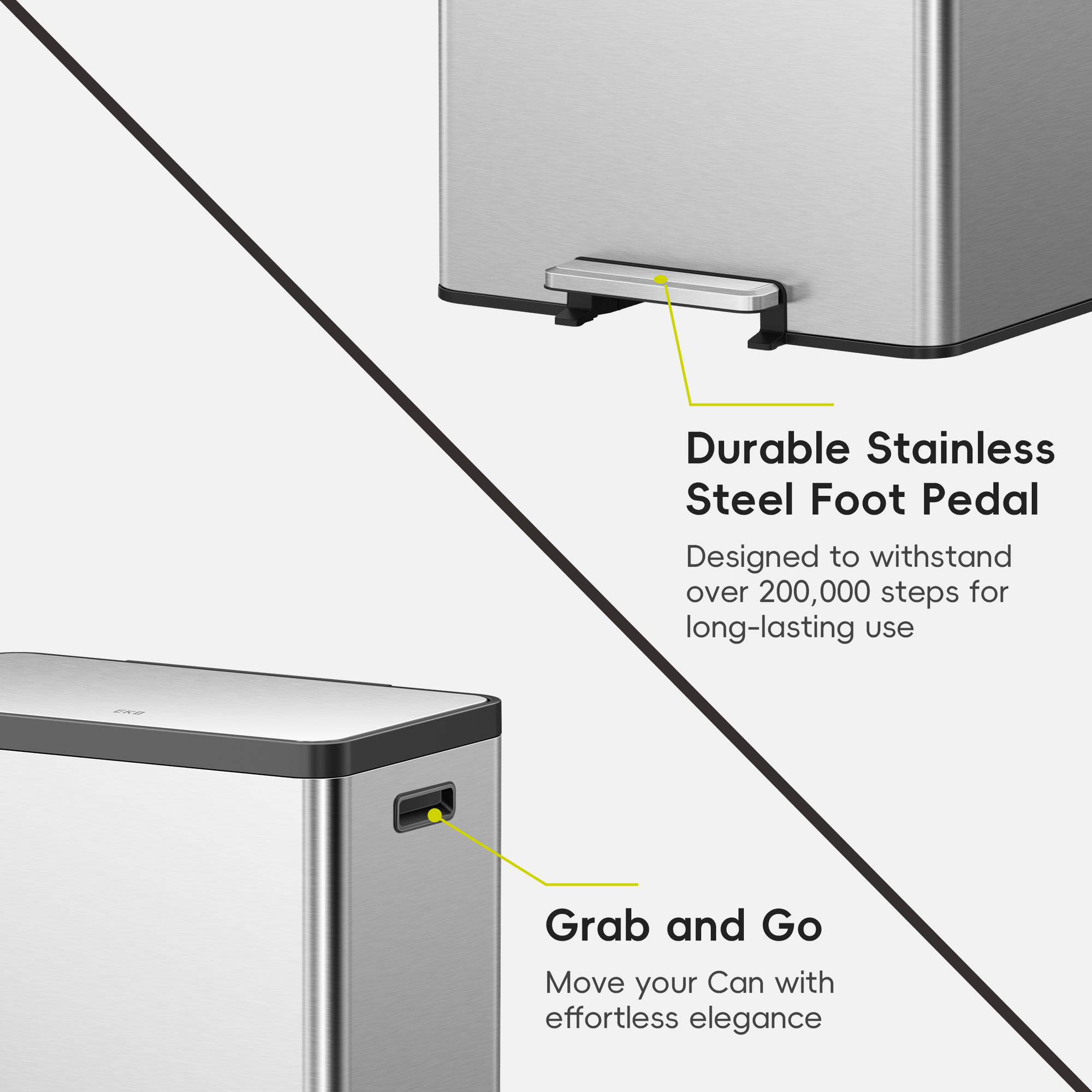 EcoCasa II Step Recycling Can - Dual Compartment 36L+24L