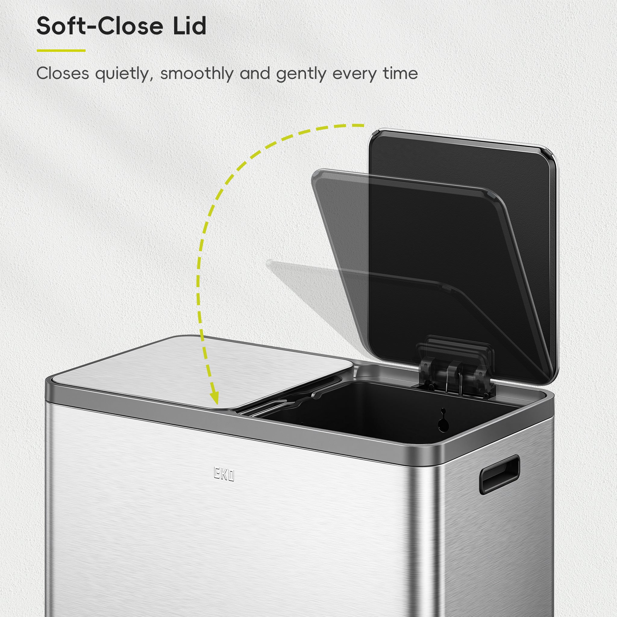 EcoCasa Plus 2 x 10.6 Gal Dual Recycling Trash Can for Kitchen