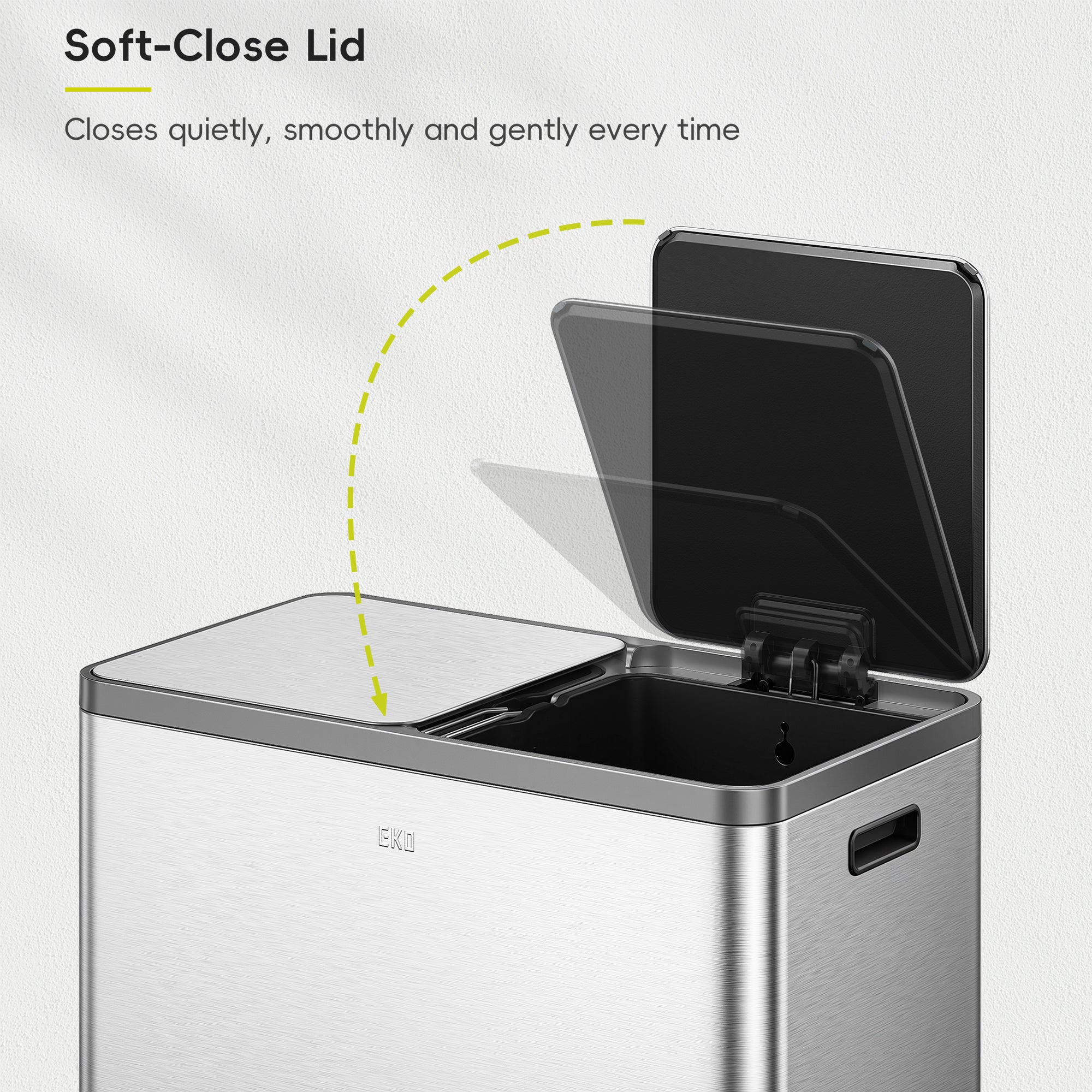 EcoCasa Plus 2 x 10.6 Gal Dual Recycling Trash Can for Kitchen