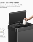 EcoNova 13 Gallon/50 Liter Motion Sensor Trash Can-Matte Black