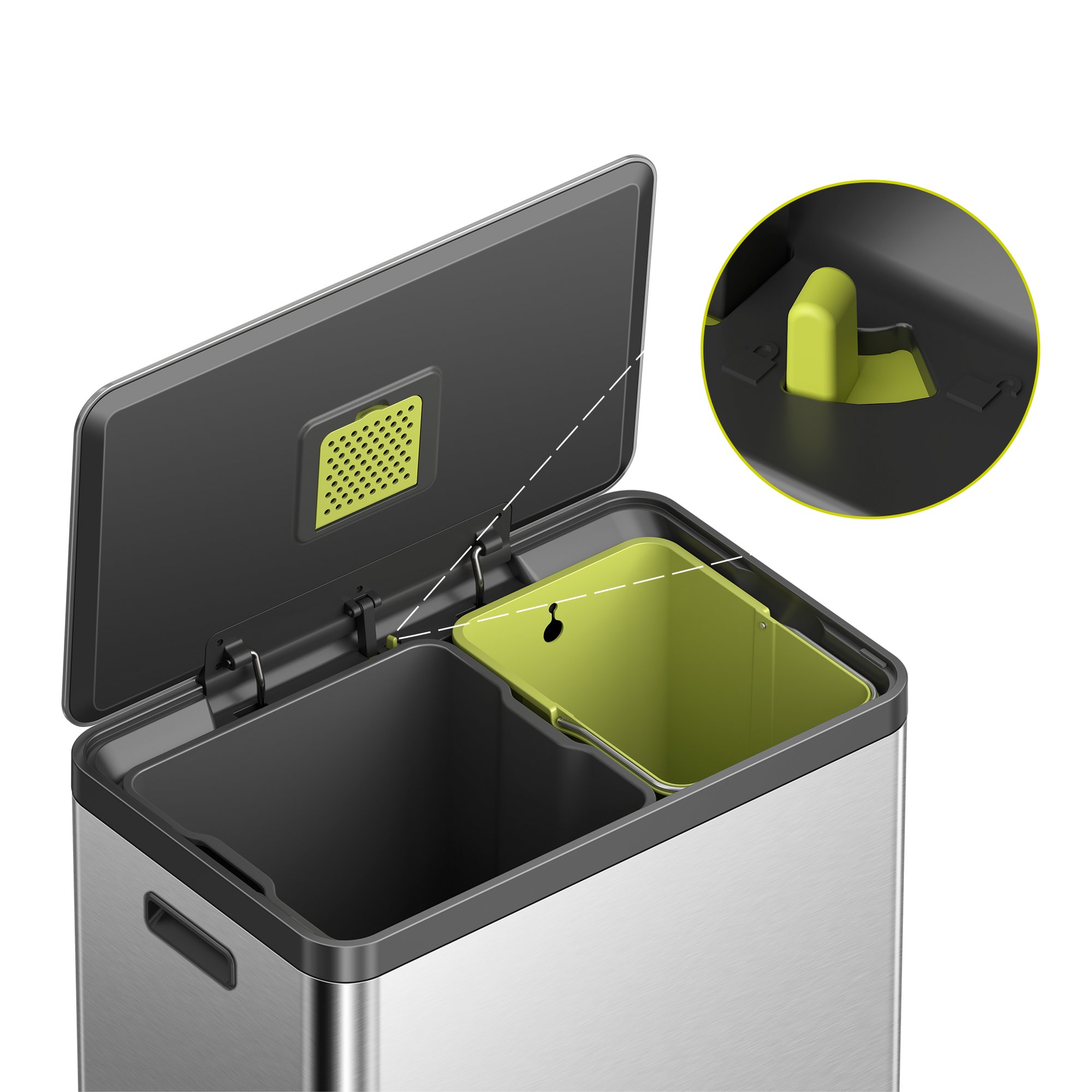 EcoCasa II Step Recycling Can - Dual Compartment 36L+24L – Home by EKO