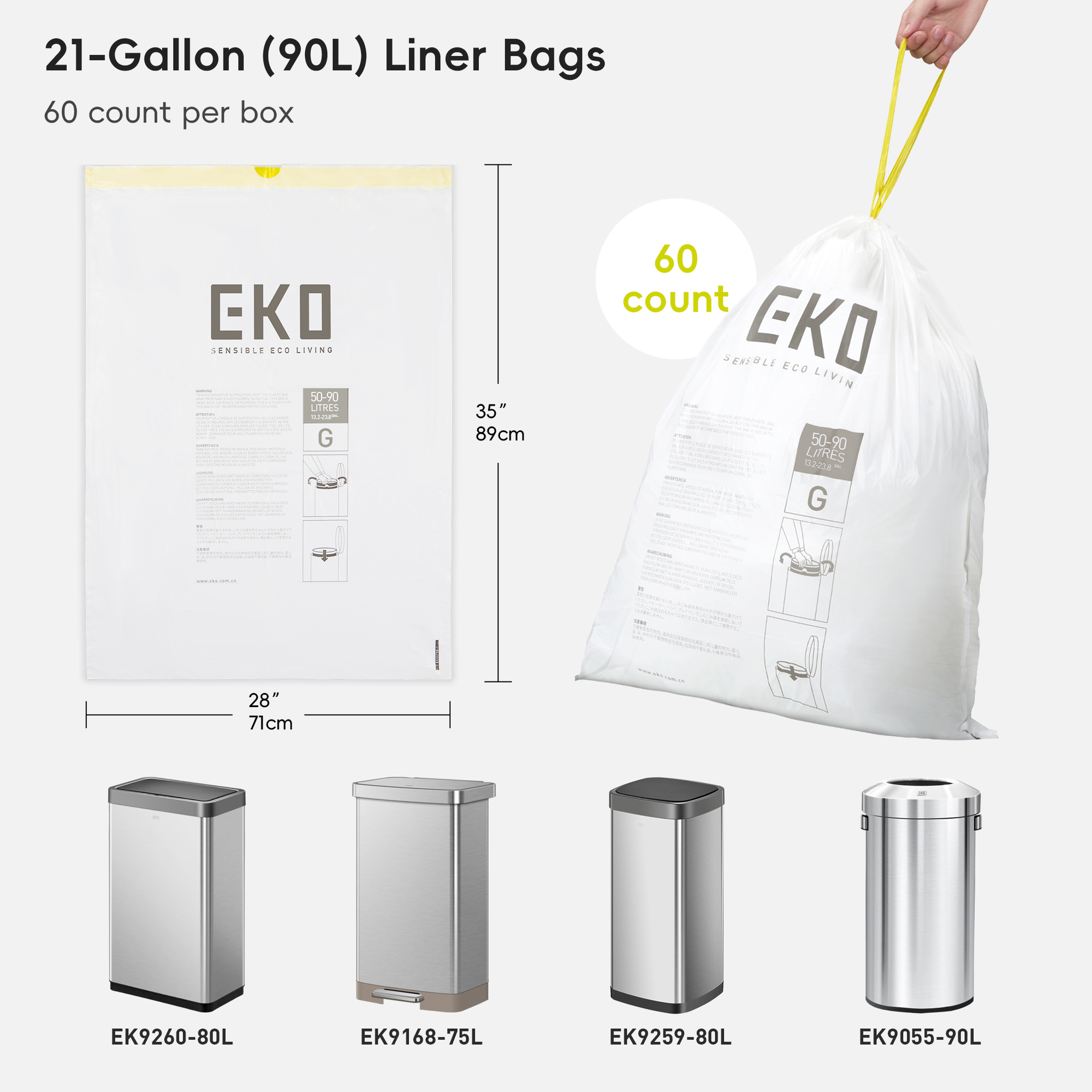Code G - 21 Gallon Easy-Dispense Roll Trash Bag - 240 Count