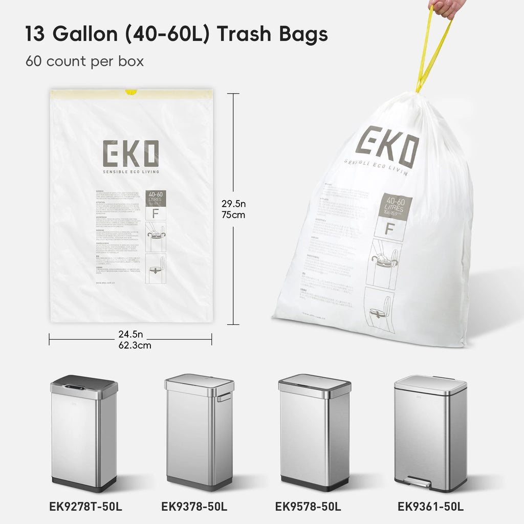 Code F Easy-Dispense Roll Trash Bags, 40-60 L / 10.6-15.9 Gal