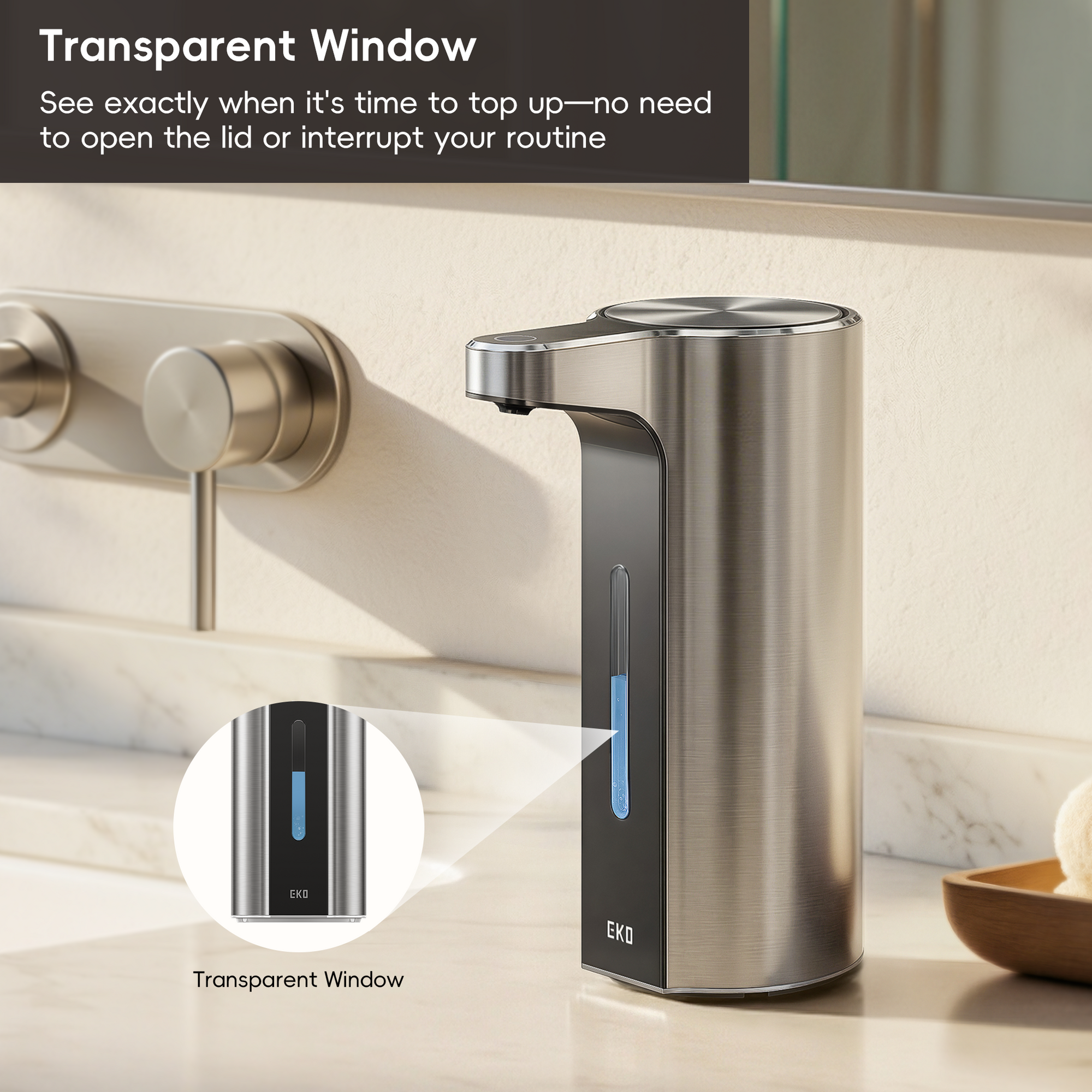 Aroma Pro 13.5 fl oz Touchless Automatic Liquid Soap Dispenser-Stainless Steel