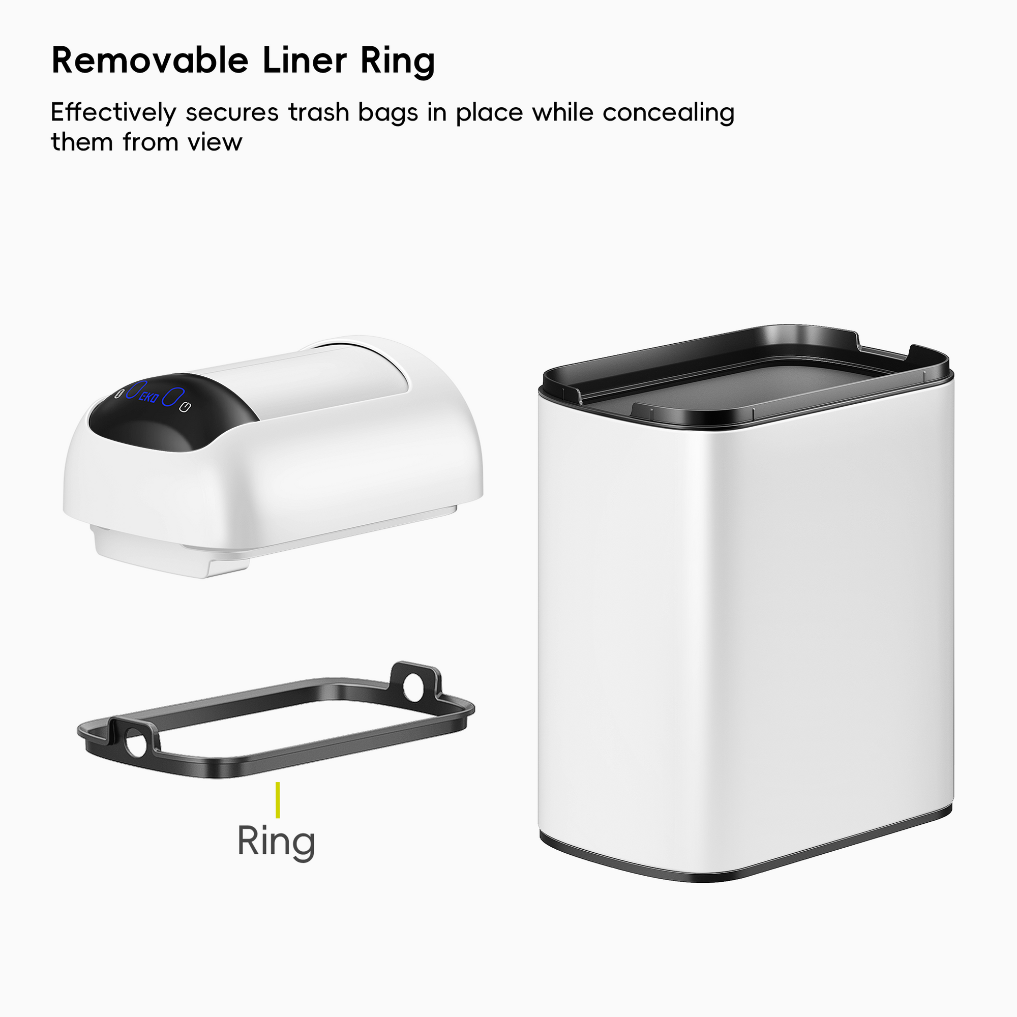 Astro  10L / 2.6 Gallon Slim Sensor Trash Can with Butterfly Lid-Matte White