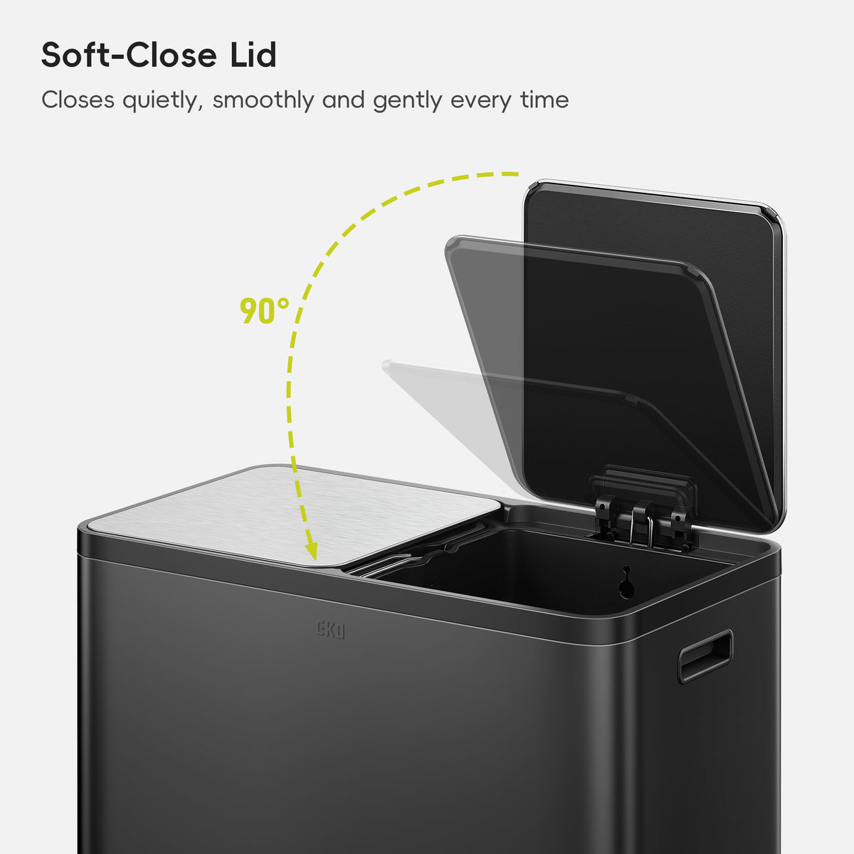 EcoCasa Plus Dual Recycling Trash Can, 40+40 L
