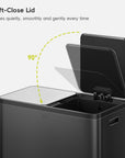 EcoCasa Plus 2 x 10.6 Gal Dual Recycling Trash Can for Kitchen-Matte Black
