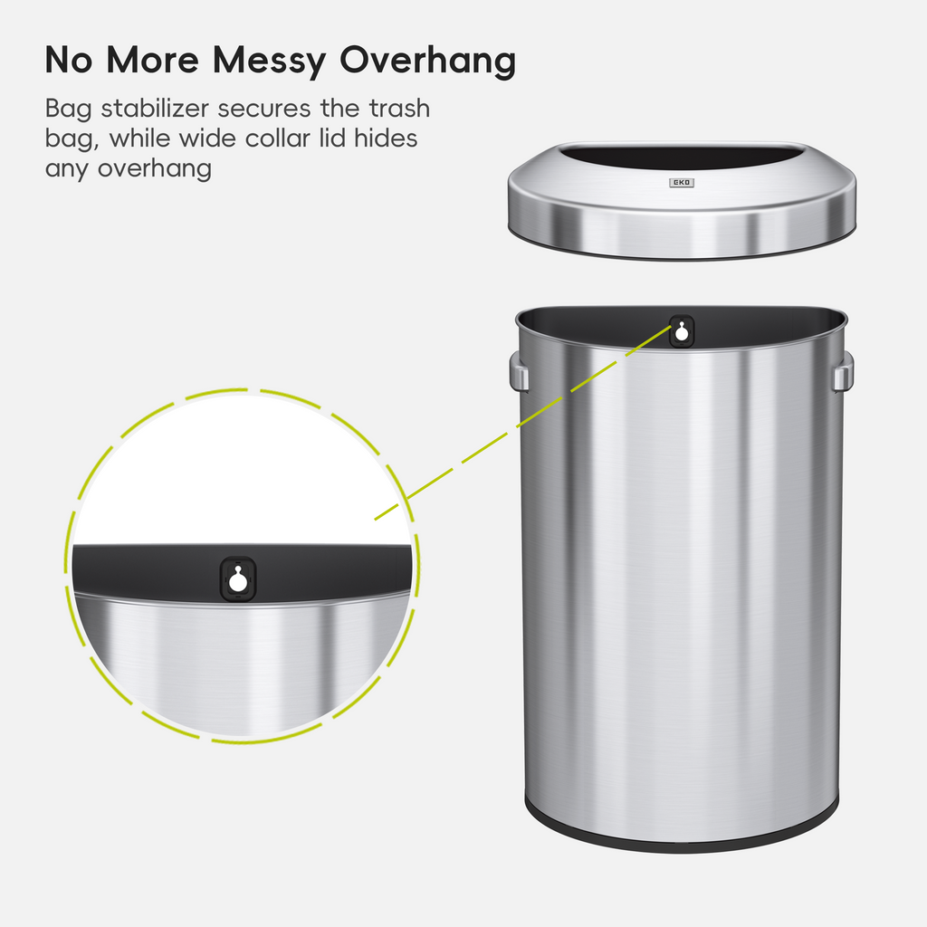 Urban Semi-Round Open Top Trash Can
