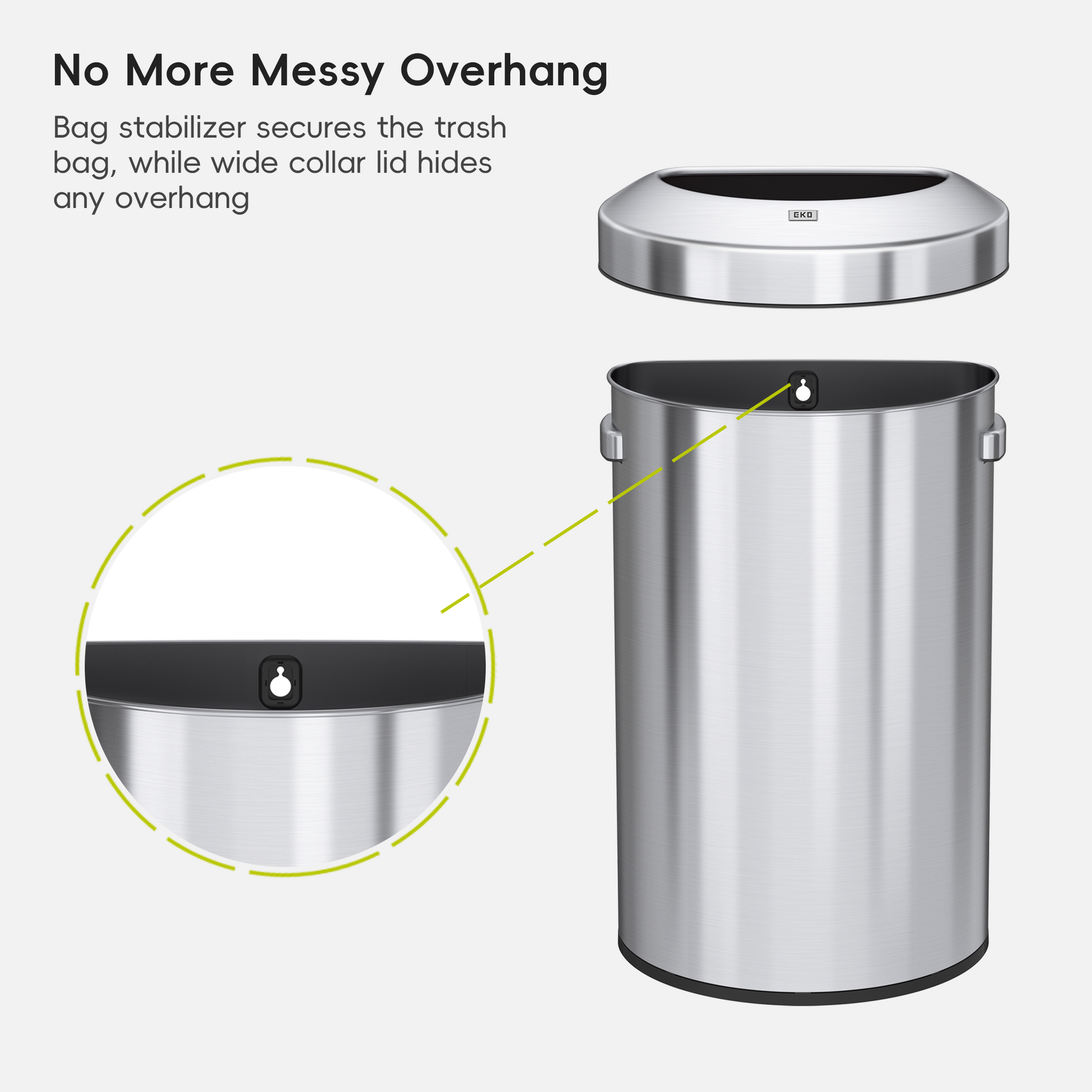 Urban Semi-Round Open Top Can Commercial Grade – 60L / 16 Gal