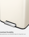 Madison Vanilla Steel 50 Liter/13.2 Gallon Step Trash Can with Inner Liner