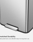 Madison Step Can with Liner – 50L / 13.2 Gal – Matte Stainless Steel
