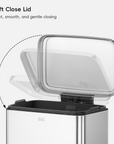 Maxwell Step On Foot Pedal Trash Can, 13.2 Gallon/50L Stainless Steel Finish