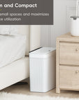 Brio 10L / 2.6 Gallon in White Compact Design Motion Sensor Trash Can