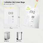 EKO Code A - 1.6 Gallon Easy-Dispense Roll Trash Bag - 80 Count (3-6L) – Perfect Fit for EK9380-6L, EK9118-6L