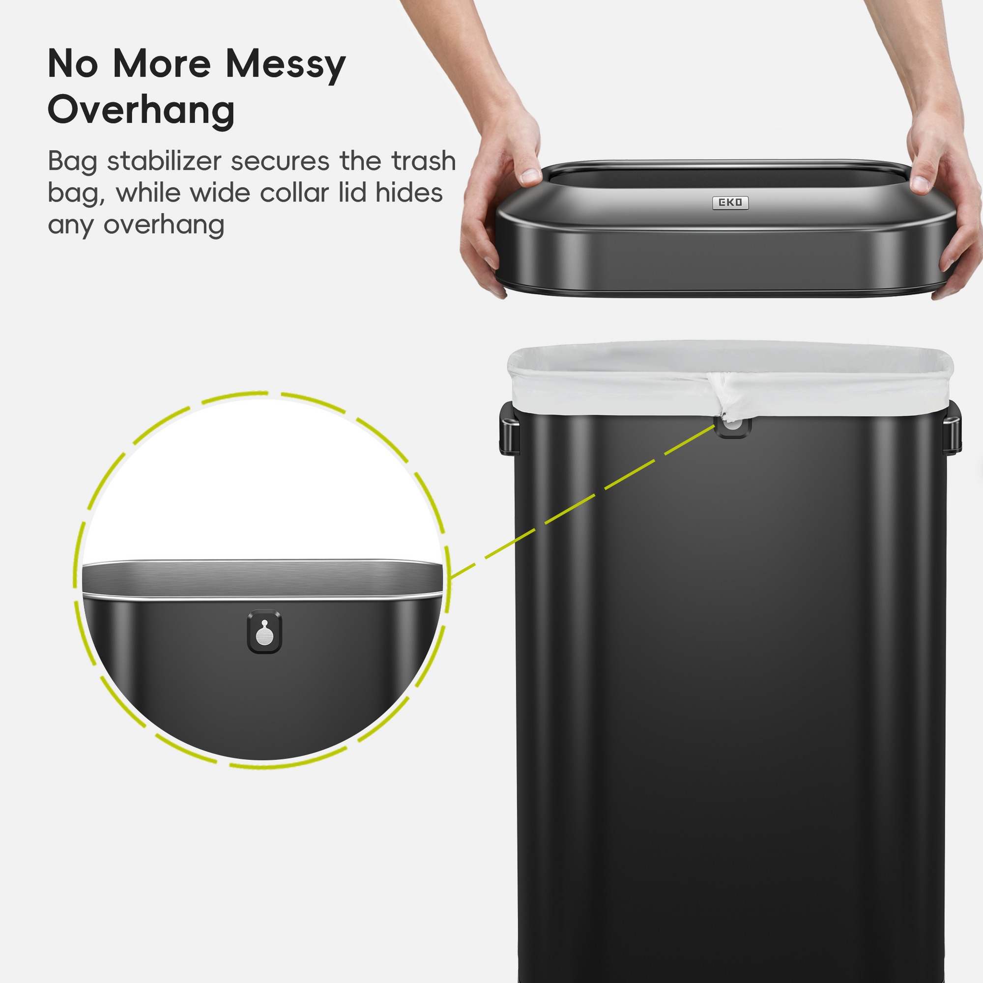 Urban Slim Open Top Can Commercial Grade - 90L / 23.7 Gal-Matte Black