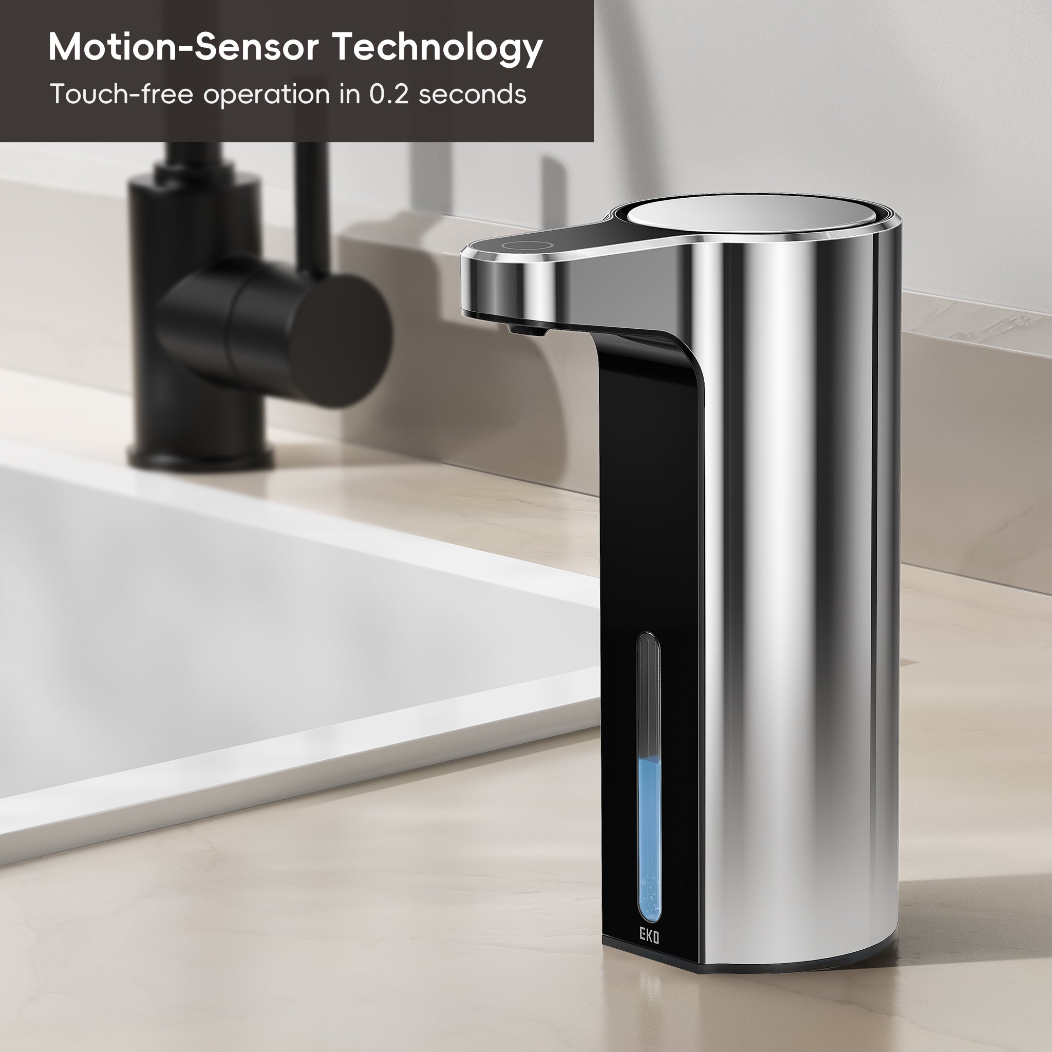 バス・洗面所用品 EKO Aroma Smart Soap Dispenser 250ml Aroma Smart Liquid Soap Dispenser - Chrome Metallic – Home