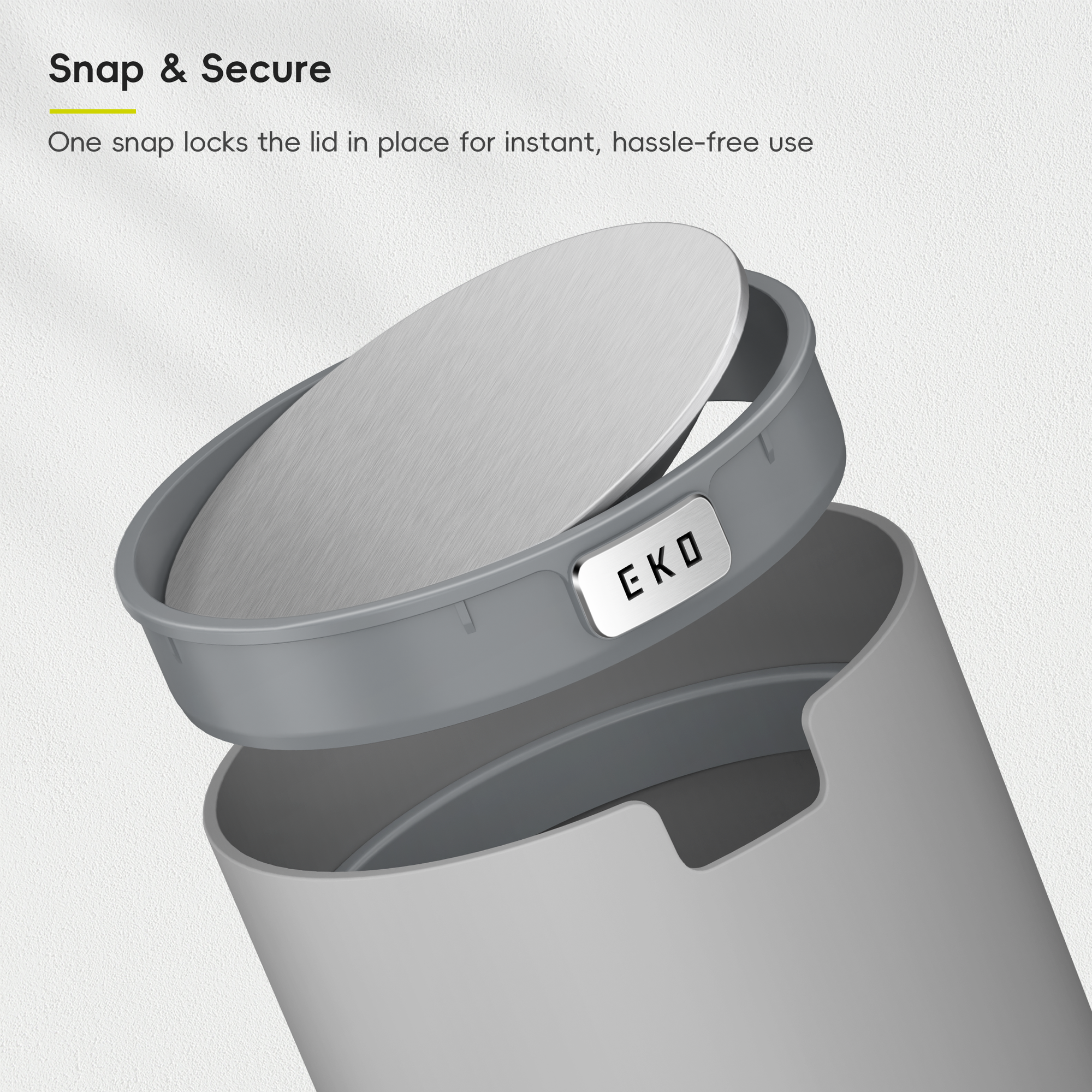 Fandy Table Bin with Swing-Top Lid - Grey 2.2L / 0.58 Gal