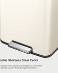 Madison Vanilla Steel 50 Liter/13.2 Gallon Step Trash Can with Inner Liner
