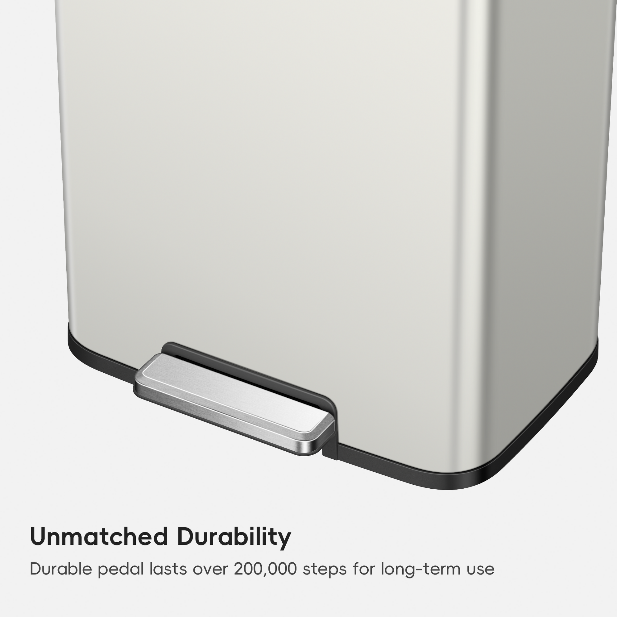 Madison Matte Grey Stainless Steel 50 Liter/13.2 Gallon Step Trash Can