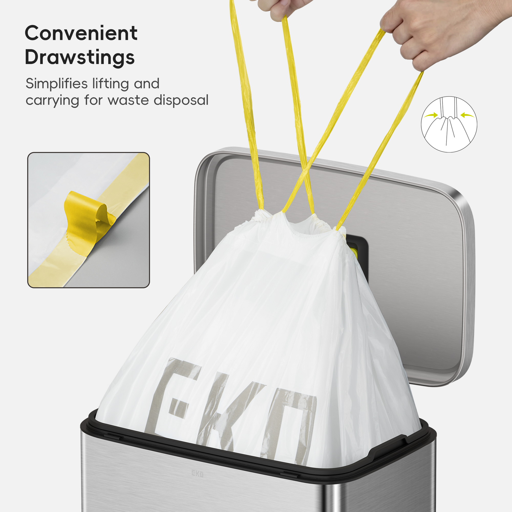Code F - 13 Gallon  Easy-Dispense Roll Trash Bag - 240 Count