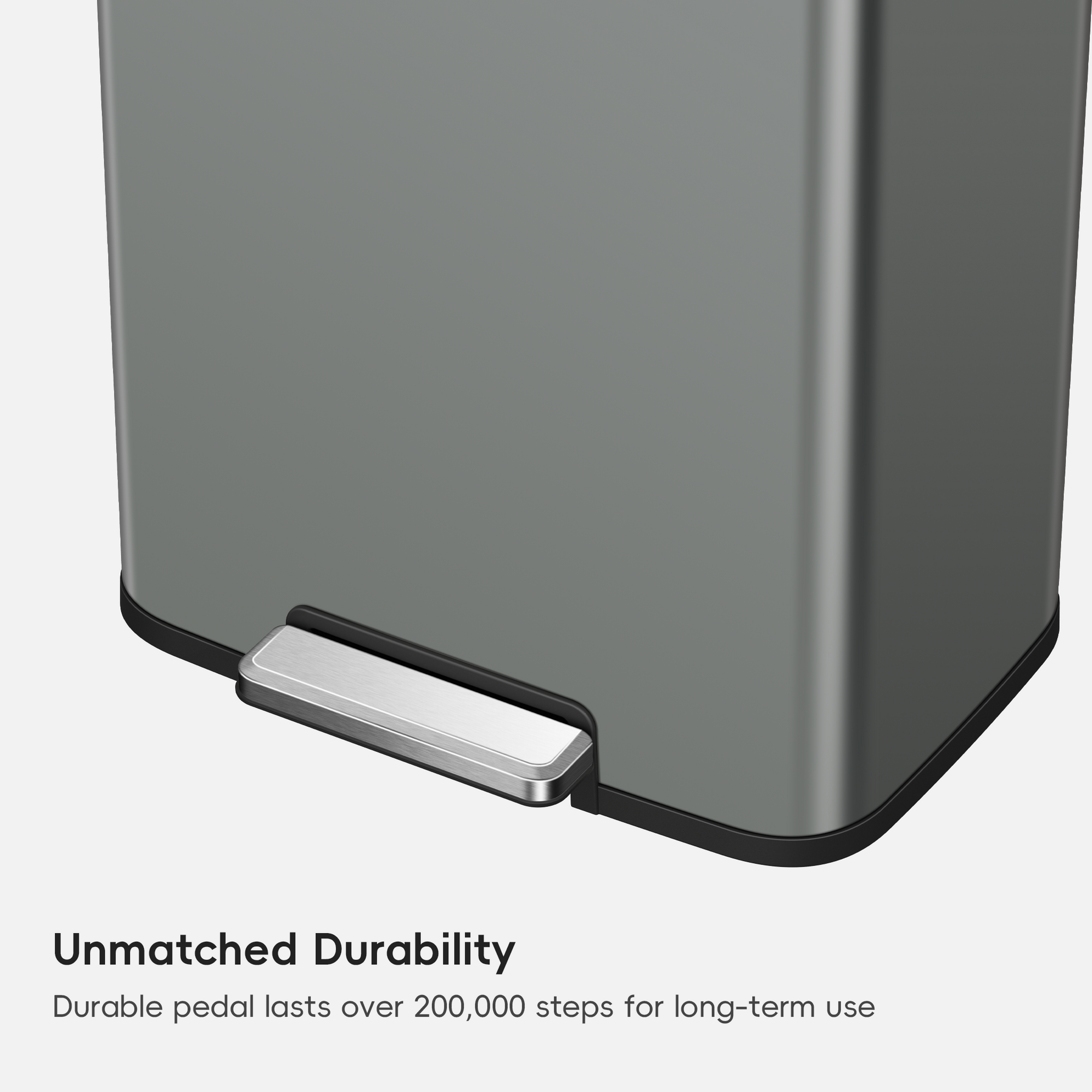 Madison Nardo Grey Stainless Steel 50 Liter/13.2 Gallon Step Trash Can