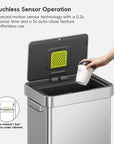 Deluxe Mirage-T 50 Liter / 13 Gallon Motion Sensor Can - Matte Stainless Steel