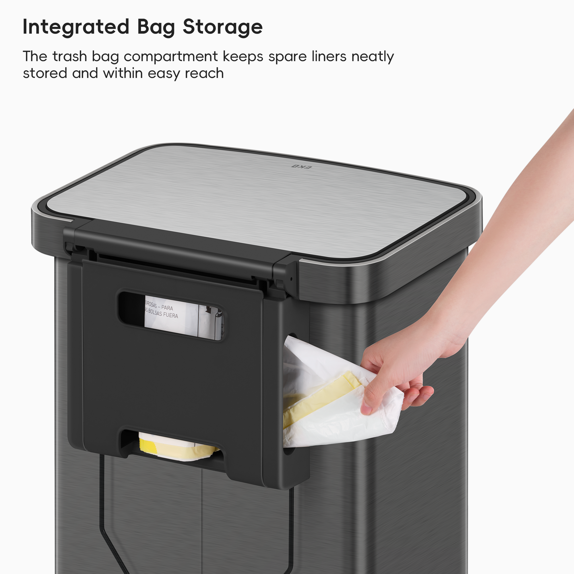 Hudson  75 Liter / 20 Gallon Step Can with Bag Compartment - Gunmetal