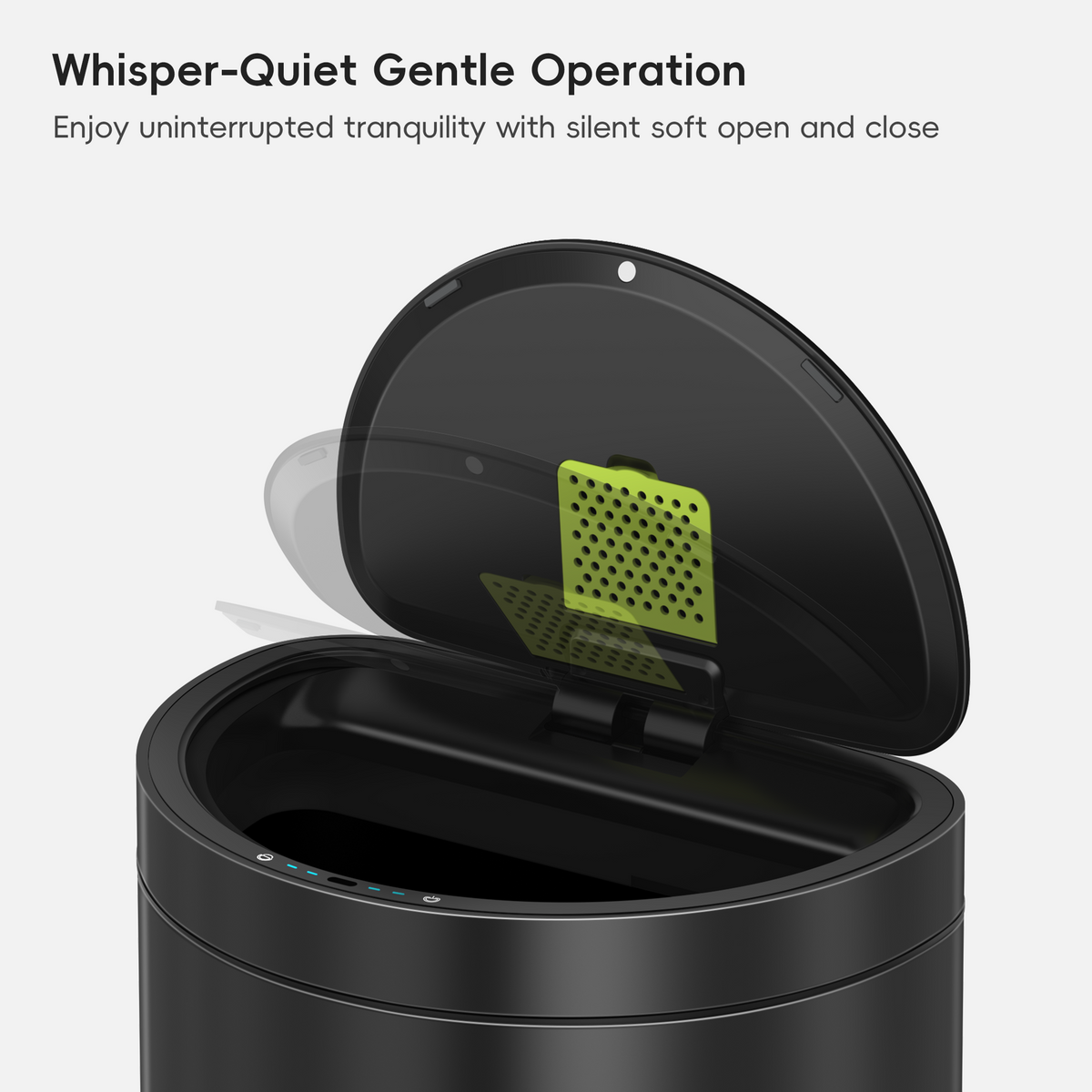 Mirage Semi-Round Motion Sensor Trash Can, 47 L
