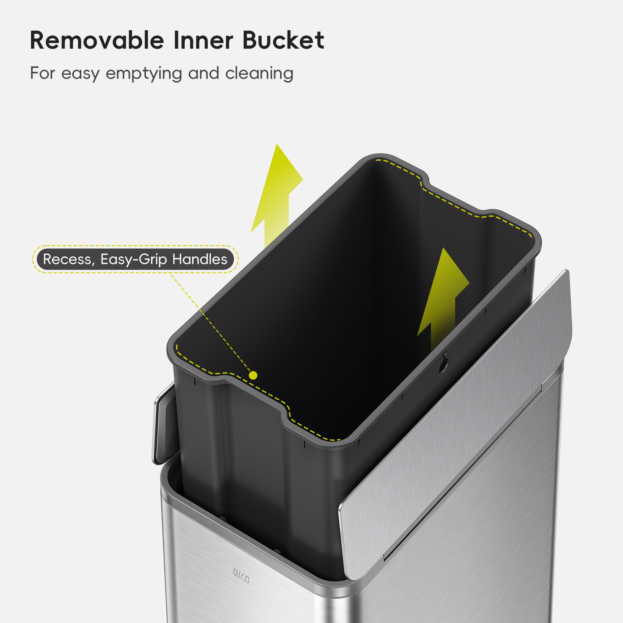 X-Wing 50L / 13.2 Gallon Slim Step Trash Can with Dual Wing Lid