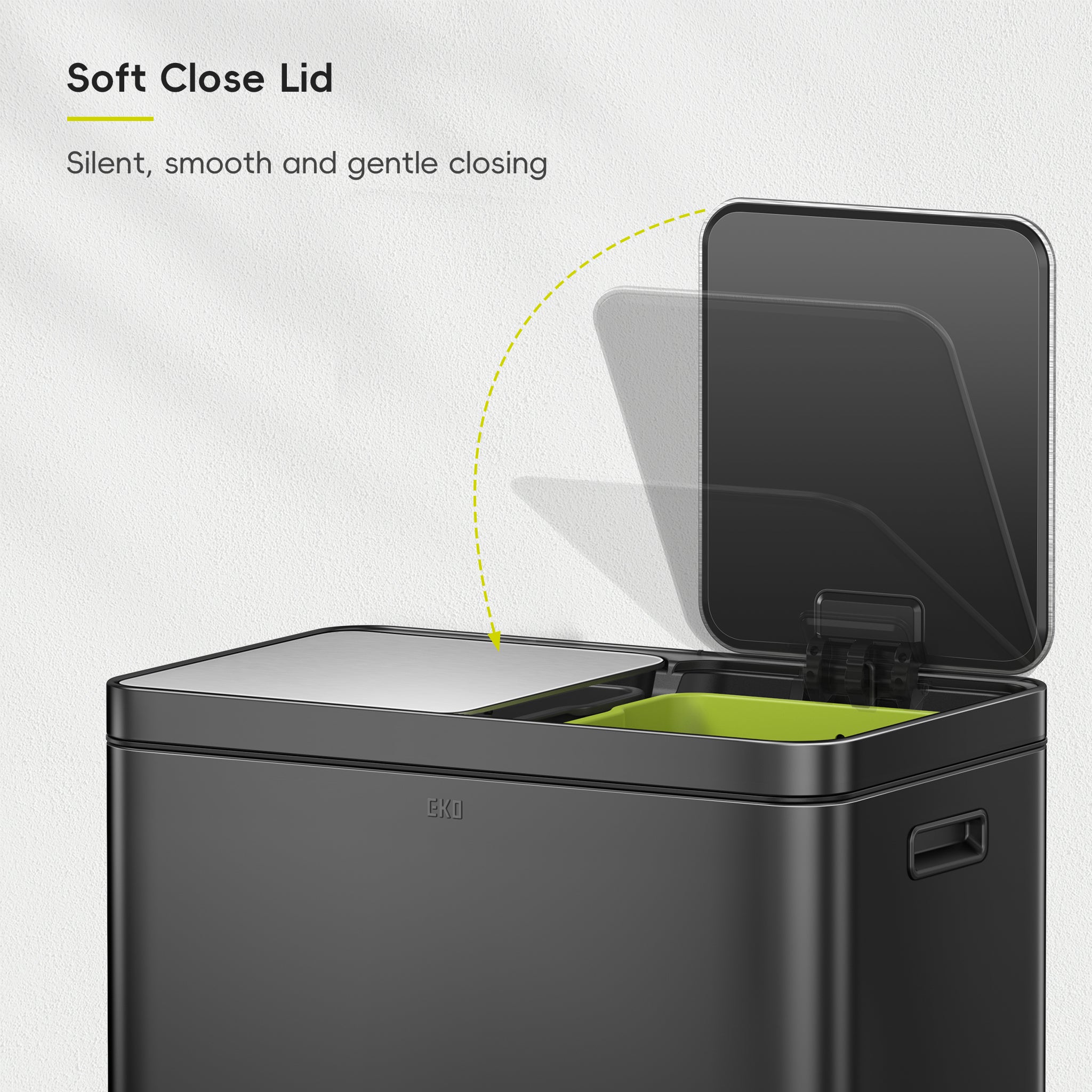 Edison Dual Kitchen Trash Can 8+8 Gal Removable Liners – Home by EKO