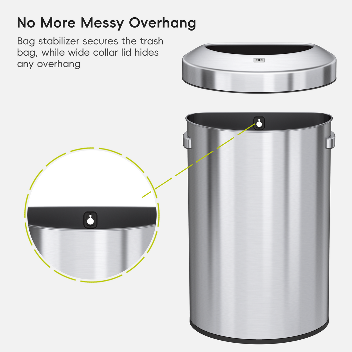 Urban Semi-Round Open Top Trash Can