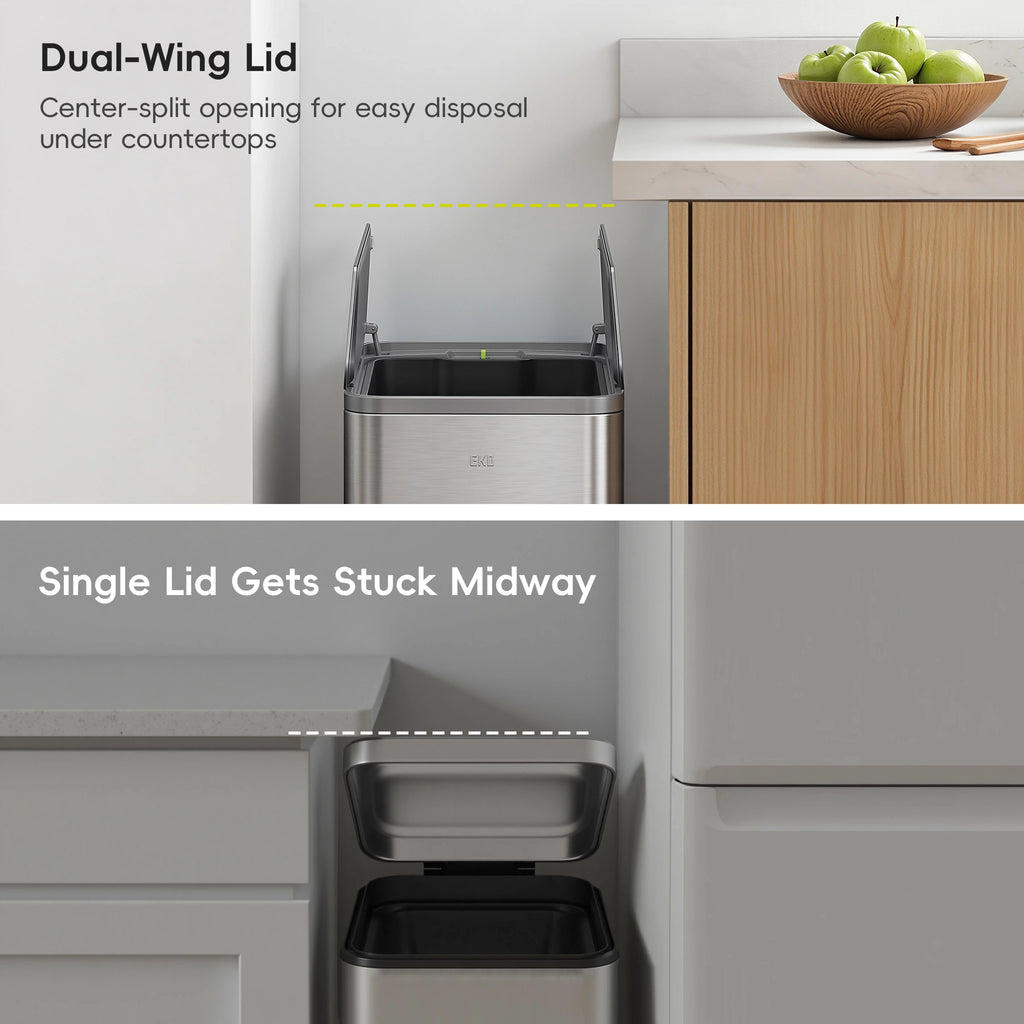X-Wing 50L / 13.2 Gallon Slim Step Trash Can with Dual Wing Lid