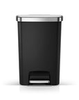 Hana Select 50L / 13 Gallon Plastic Resin Step Kitchen Trash Can - Black