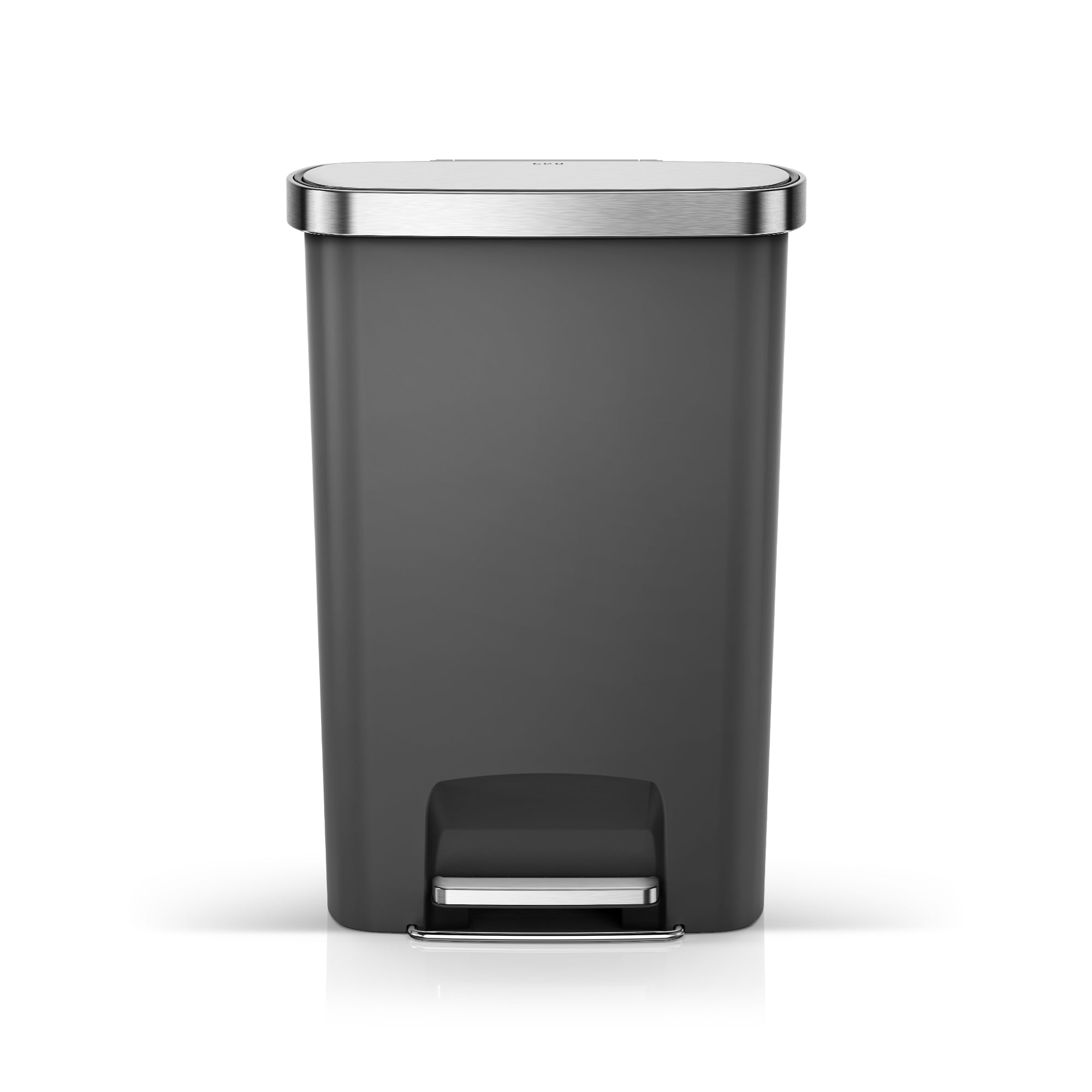 Hana Select  50 Liter / 13 Gallon Plastic Resin Step Kitchen Trash Can - Grey