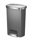 Hana Select 13.2 Gallon / 50L Plastic Resin Step Kitchen Trash Can-Grey