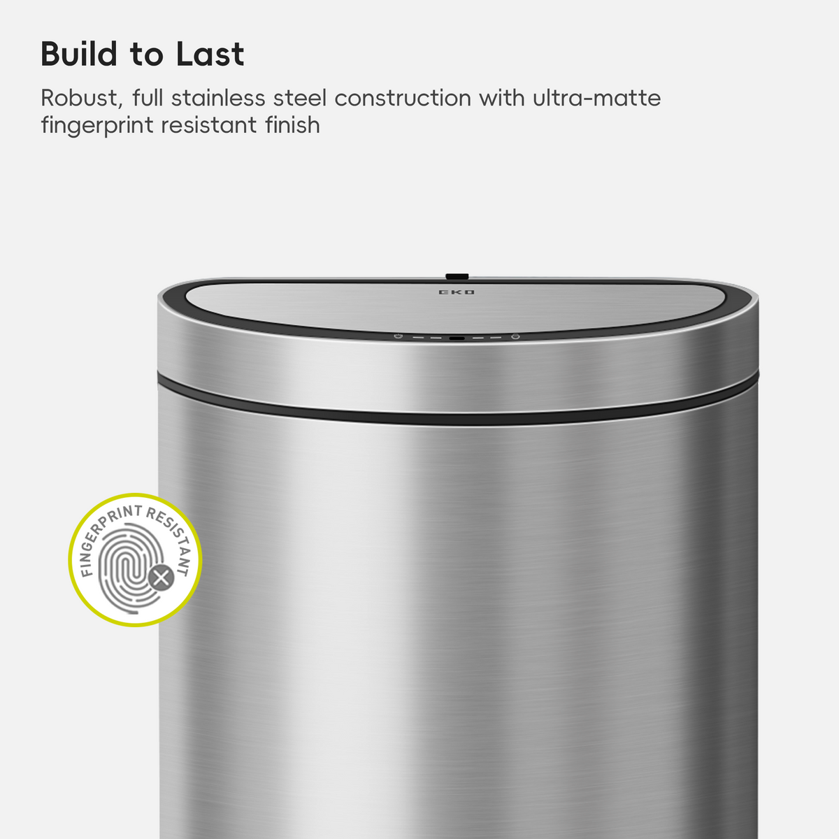 Mirage Semi-Round Motion Sensor Trash Can, 47 L