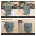 EKO Puro Compost Bin with Lid - Dark Gray 5L / 1.32 Gal – Easy Lid - Hangs on walls and cabinets