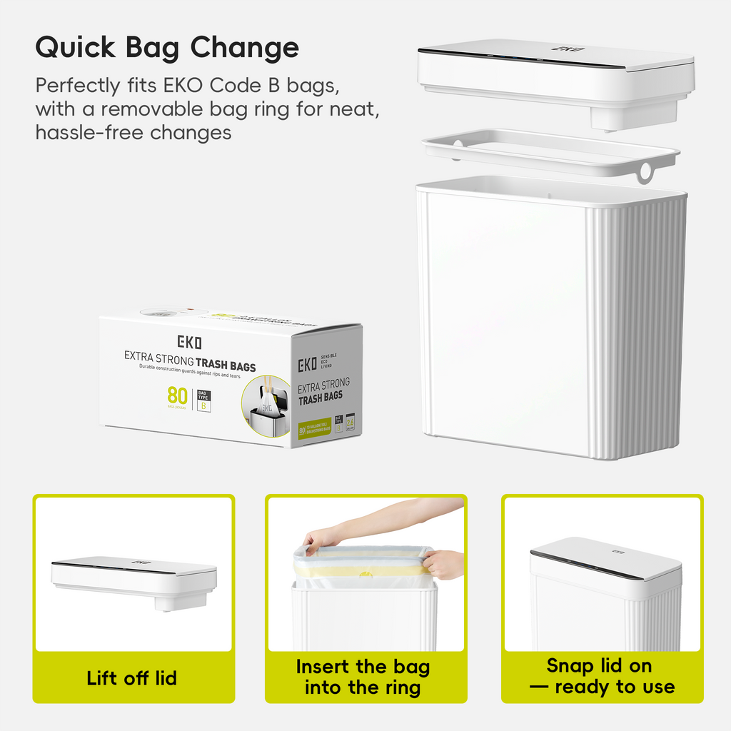 Brio Compact Motion Sensor Trash Can, 10 L