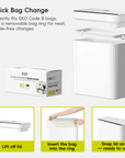 Brio 10L / 2.6 Gallon in White Compact Design Motion Sensor Trash Can