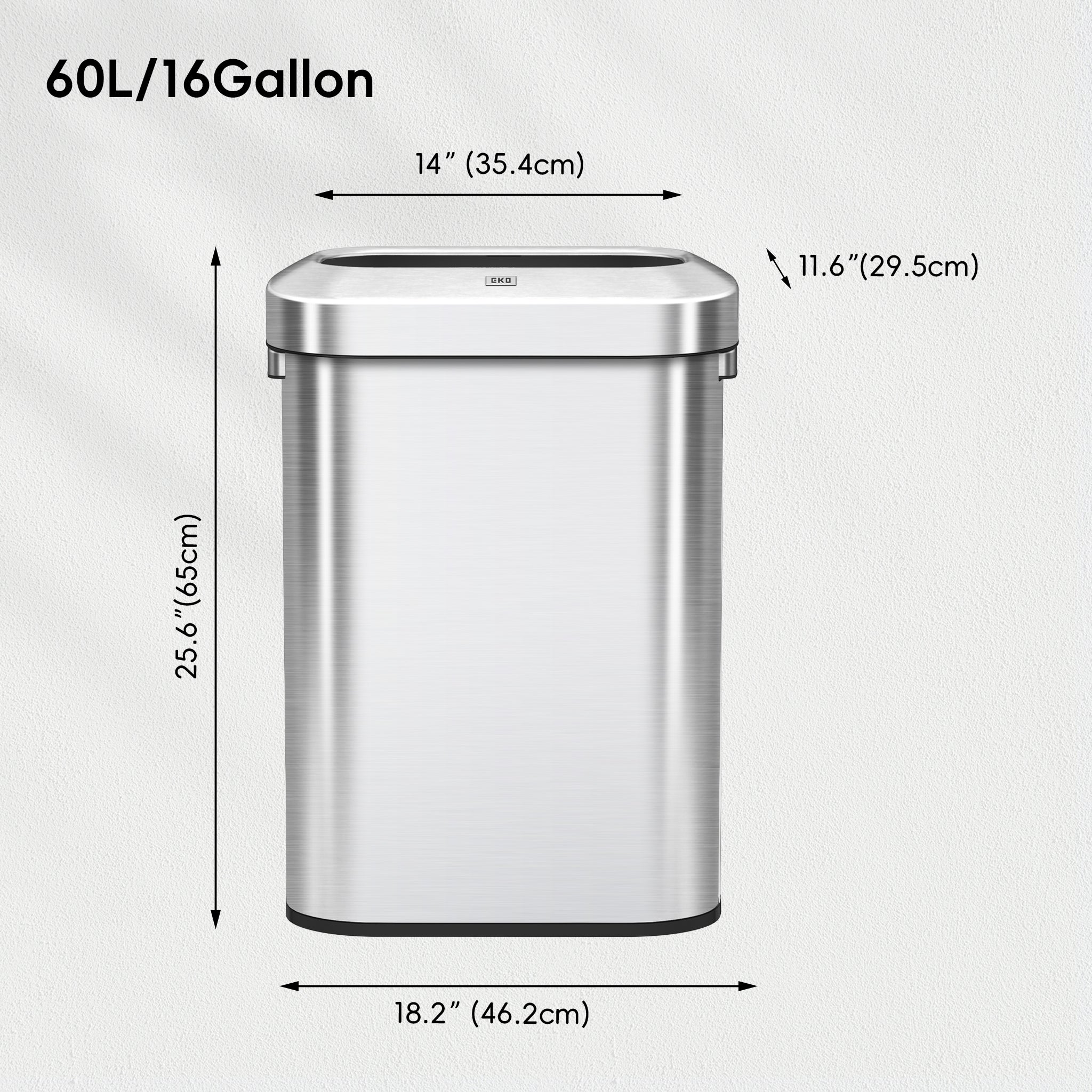 Urban Slim Open Top Can Commercial Grade - 60L / 16 Gal