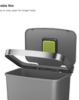 HANA 45L/ 11.9 Gallon Plastic Resin Step Kitchen Trash Can-Gray