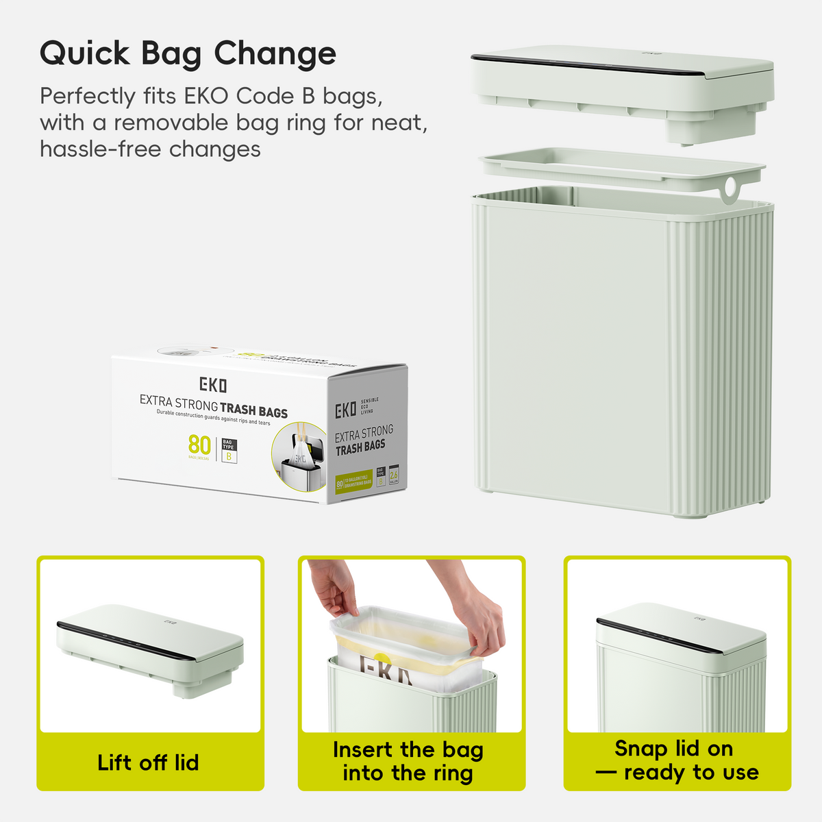 Brio Compact Motion Sensor Trash Can, 10 L