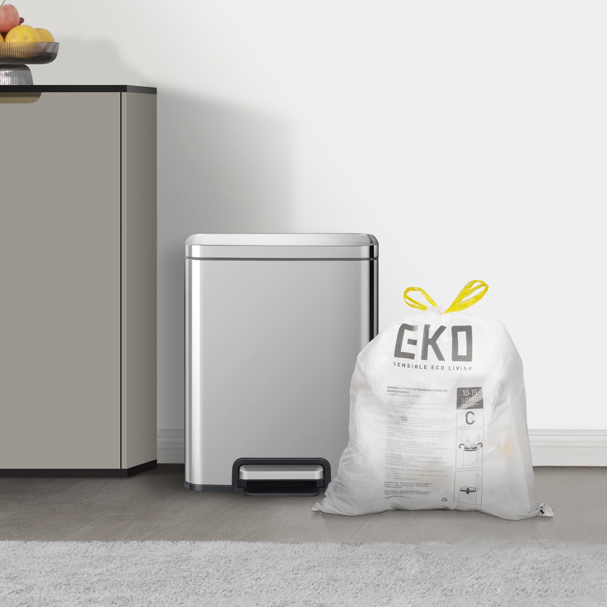 EKO Code C - 4 Gallon Easy-Dispense Roll Trash Bag - 80 Count (10-15L) – Bundle