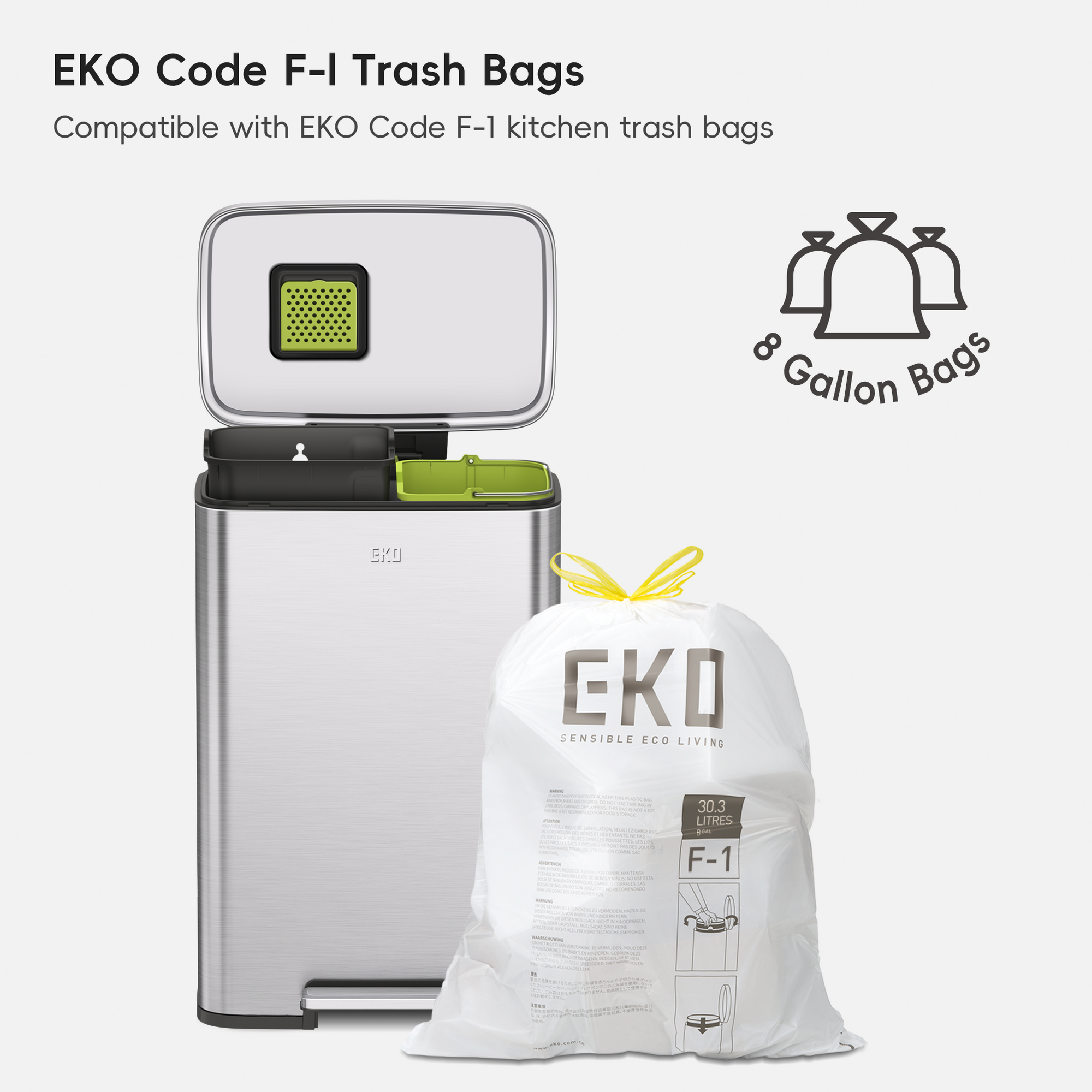 Madison 25L+20L Dual Step Trash Can