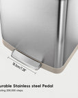 Hudson 50L / 13.2 Gal Step Can with Bag Compartment - Matte Stainless Steel