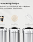 EKO Urban Round Open Top Can Commercial Grade – 90L / 23.7 Gal – Wide-Opening Design